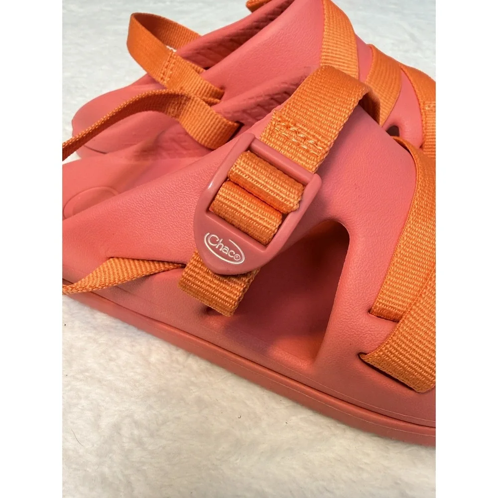 Chaco Kids/Girls Coral Pink Orange Adjustable Strap Sandals Outdoor Sz 3 EU 34